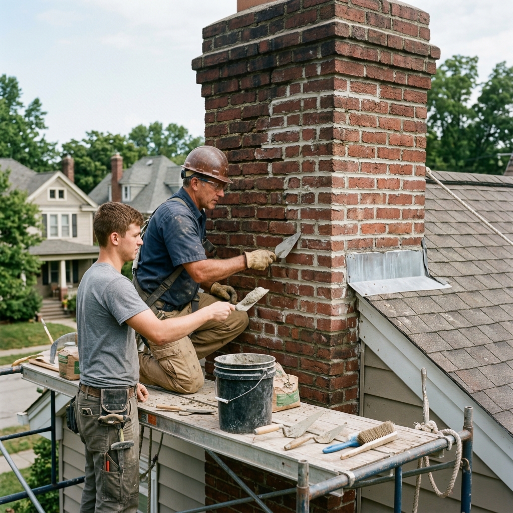 Chimney Masonry Repair and Tuckpointing in Locust Valley NY
