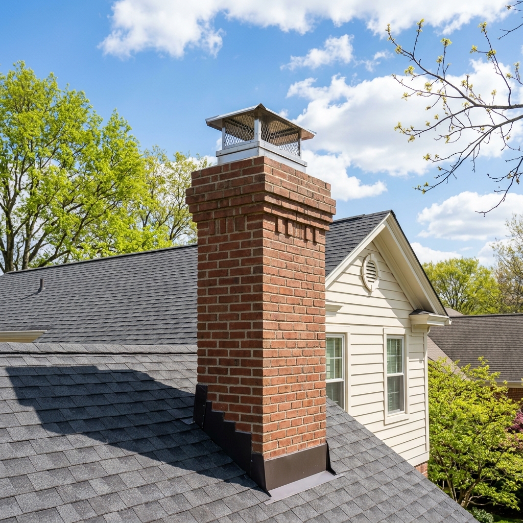 Exterior Chimney Cap and Masonry Brickwork
